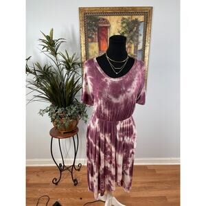 Perfect Maxi Dress Womens M Tie-Dye Short Sleeve Streetwear Artistic Boho